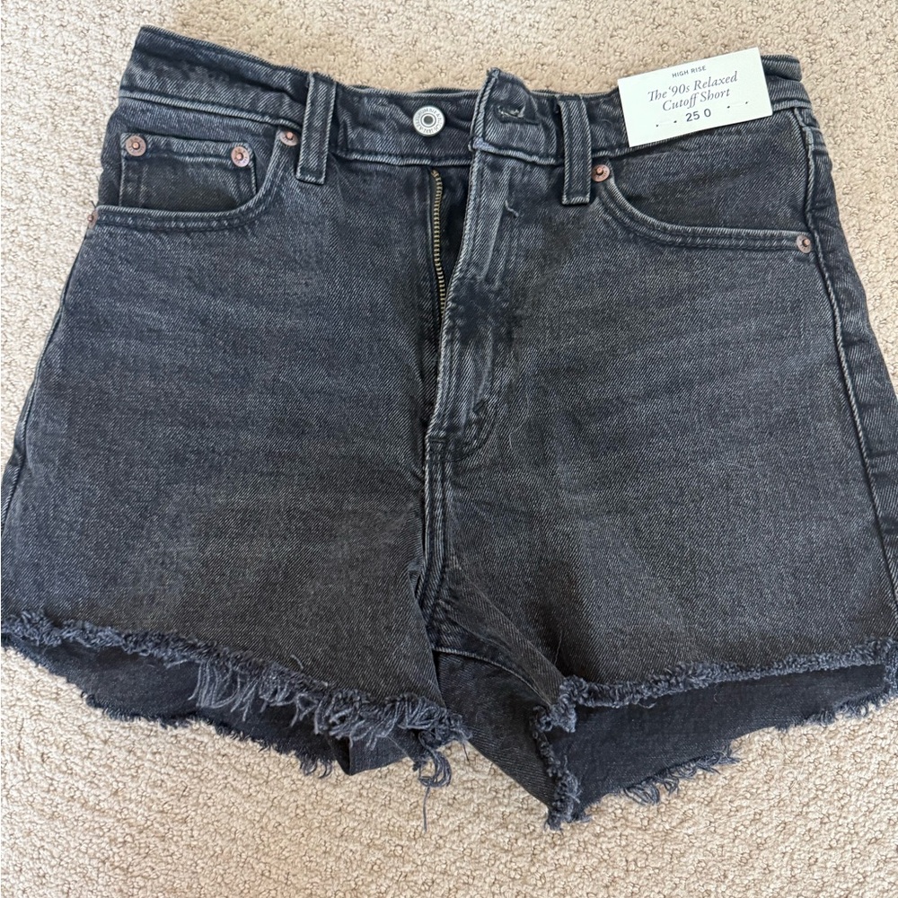 Abercrombie & Fitch Dark Denim Shorts - the 90’s relaxed cutoff shorts high rise